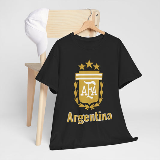 Argentina AFA T-Shirt – Gold Crest DTF Print | Premium Cotton Unisex Fan Tee | House of Magnetic (S–5XL) HOUSE OF MAGNETIC