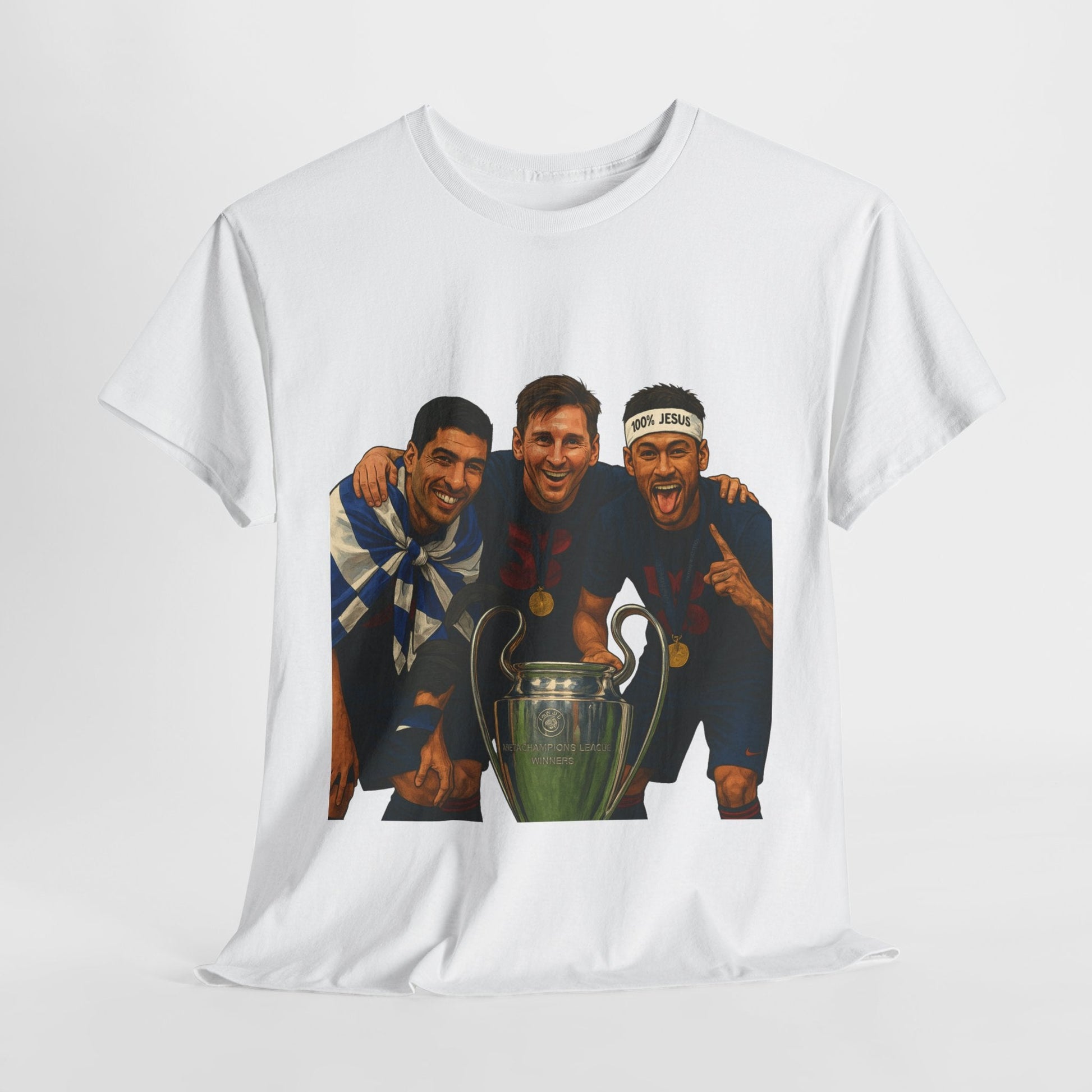 Legendary Trio Champions T-Shirt – UEFA Cup Celebration Tee | House of Magnetic HOUSE OF MAGNETIC
