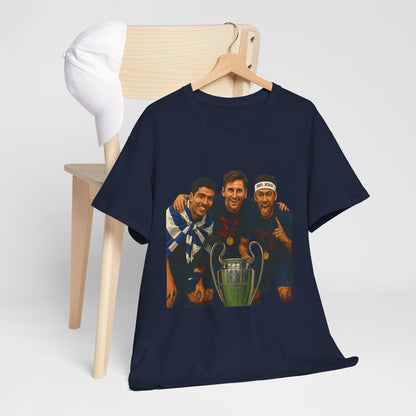 Legendary Trio Champions T-Shirt – UEFA Cup Celebration Tee | House of Magnetic HOUSE OF MAGNETIC