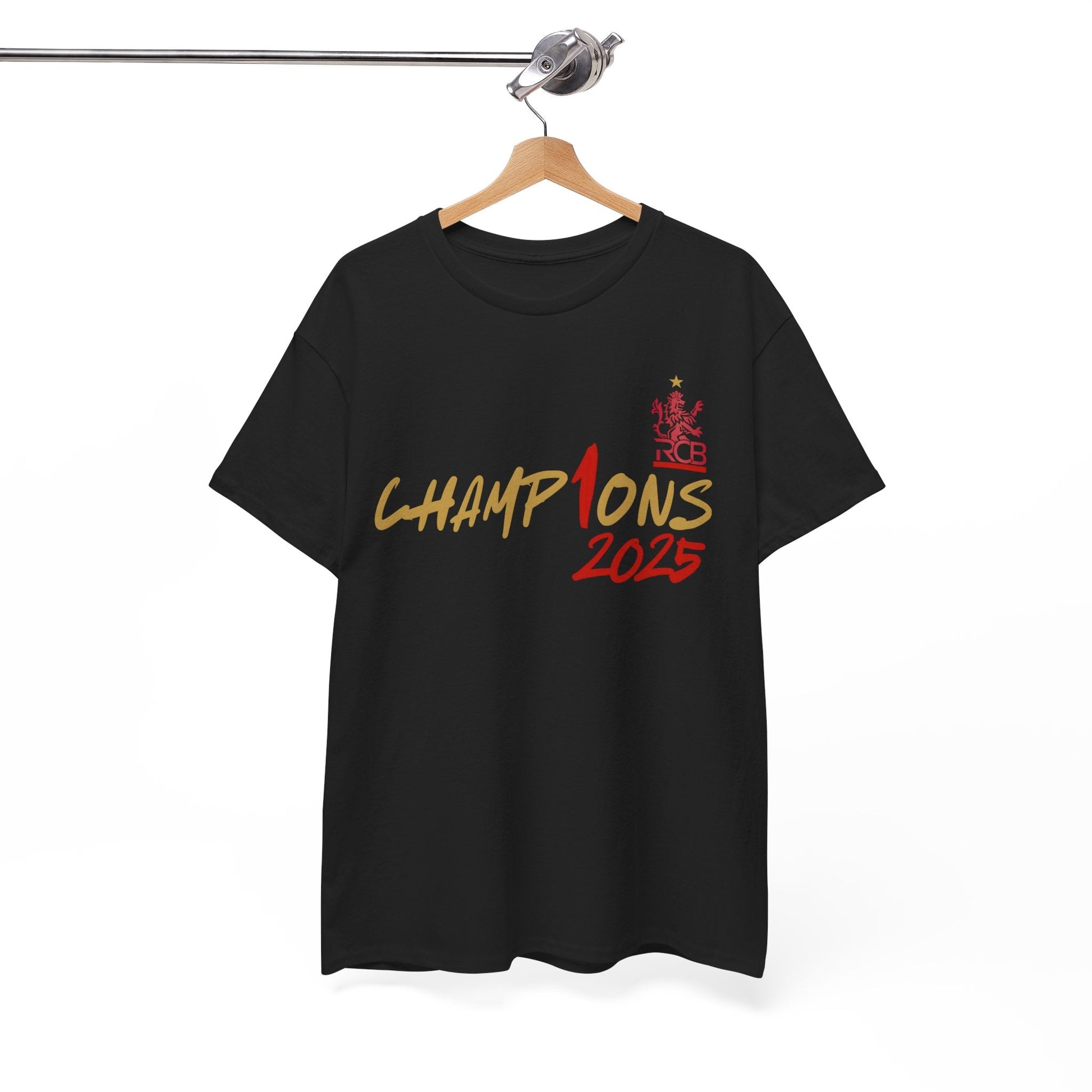 IPL RCB Champion T-Shirt, Black, White, Soft Cotton, Cricket Fan Jersey, Indian Premier League Houseofmagnetic