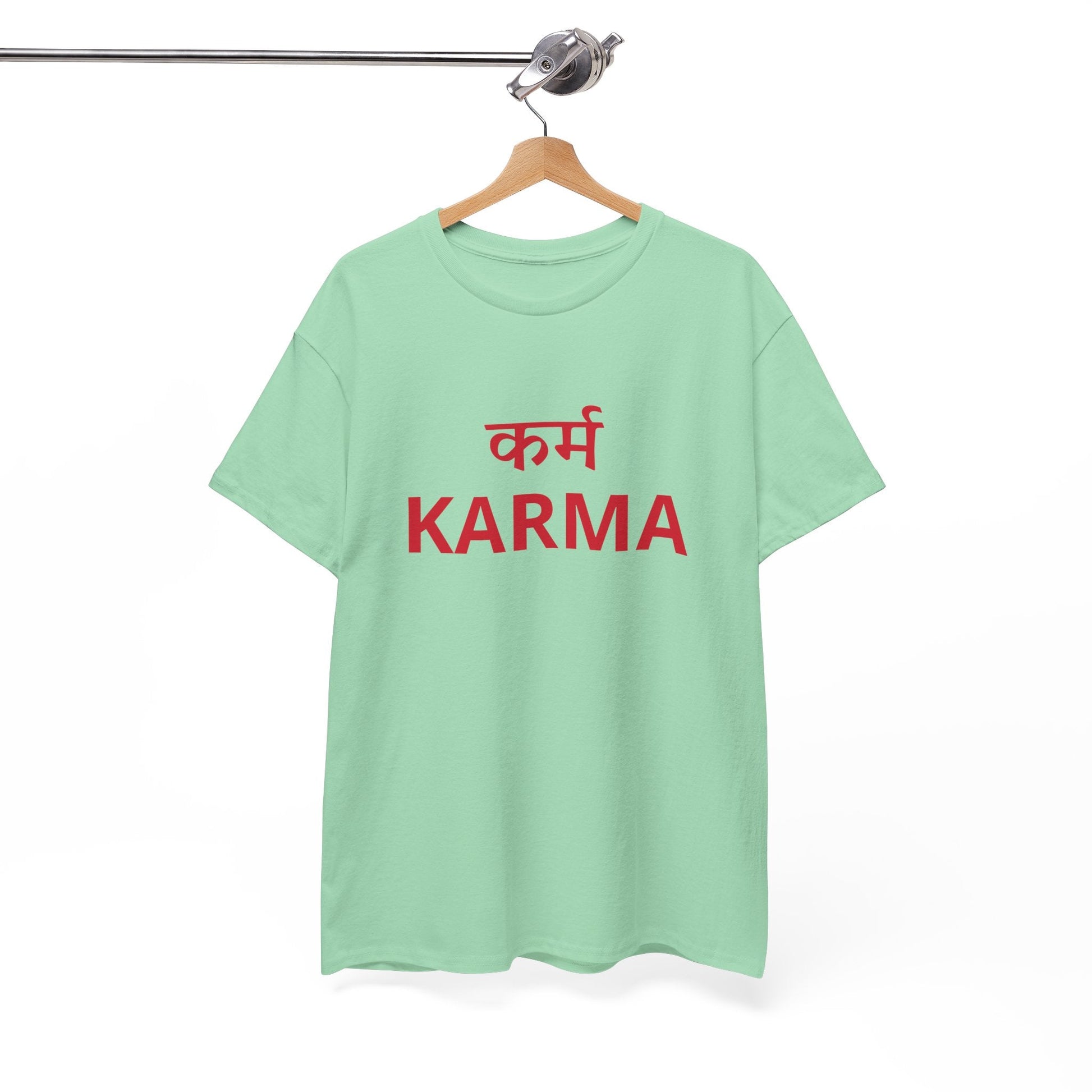 KARMA Bold Red Graphic T-Shirt – Sanskrit Typography Tee | House of Magnetic HOUSE OF MAGNETIC