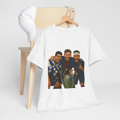 Legendary Trio Champions T-Shirt – UEFA Cup Celebration Tee | House of Magnetic HOUSE OF MAGNETIC