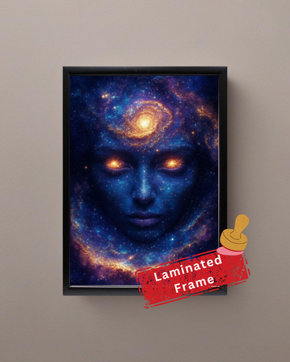 Celestial Guardian Galaxy Poster - A3/A4 Metal Wall Art, Paper Print, Framed Option, or Digital Download