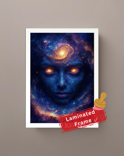 Celestial Guardian Galaxy Poster - A3/A4 Metal Wall Art, Paper Print, Framed Option, or Digital Download