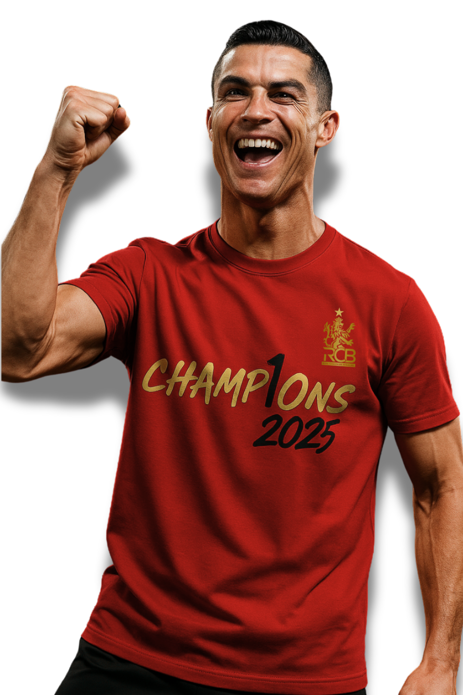 IPL RCB Champion T-Shirt, Red, Soft Cotton, Cricket Fan Jersey, Indian Premier League Houseofmagnetic