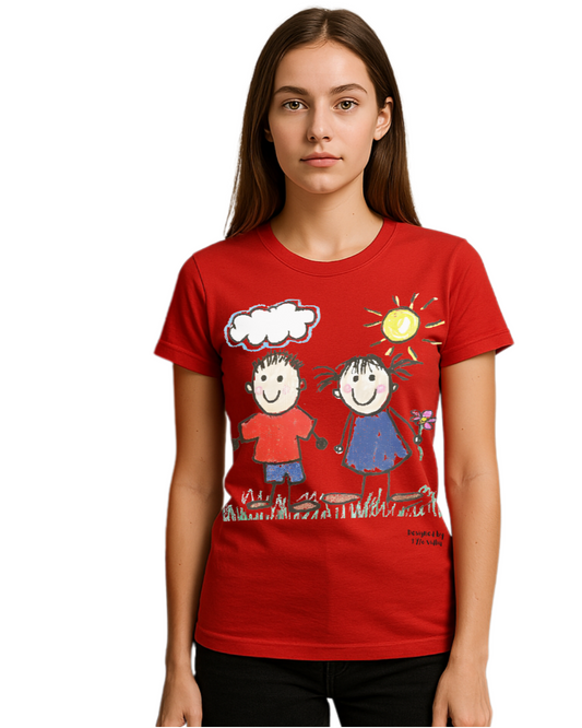 Happy Together T-Shirt – Designed by 9-Year-Old Vidhu | Friendship Kids Art Tee by House of Magnetic HOUSE OF MAGNETIC