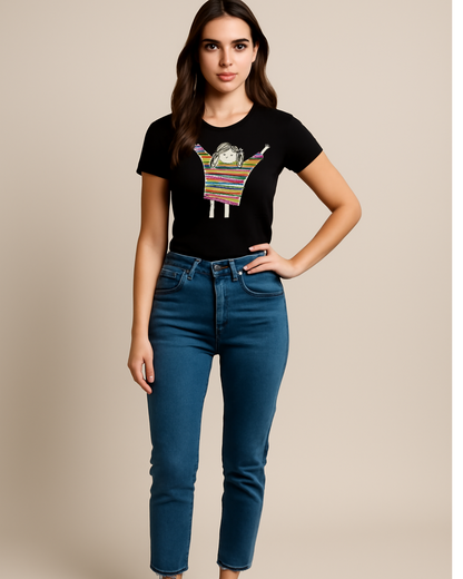Kids Art Graphic T-Shirt – “Rainbow Joy” by 7-Year-Old Artist | Regular Fit Cotton Tee by House of Magnetic HOUSE OF MAGNETIC