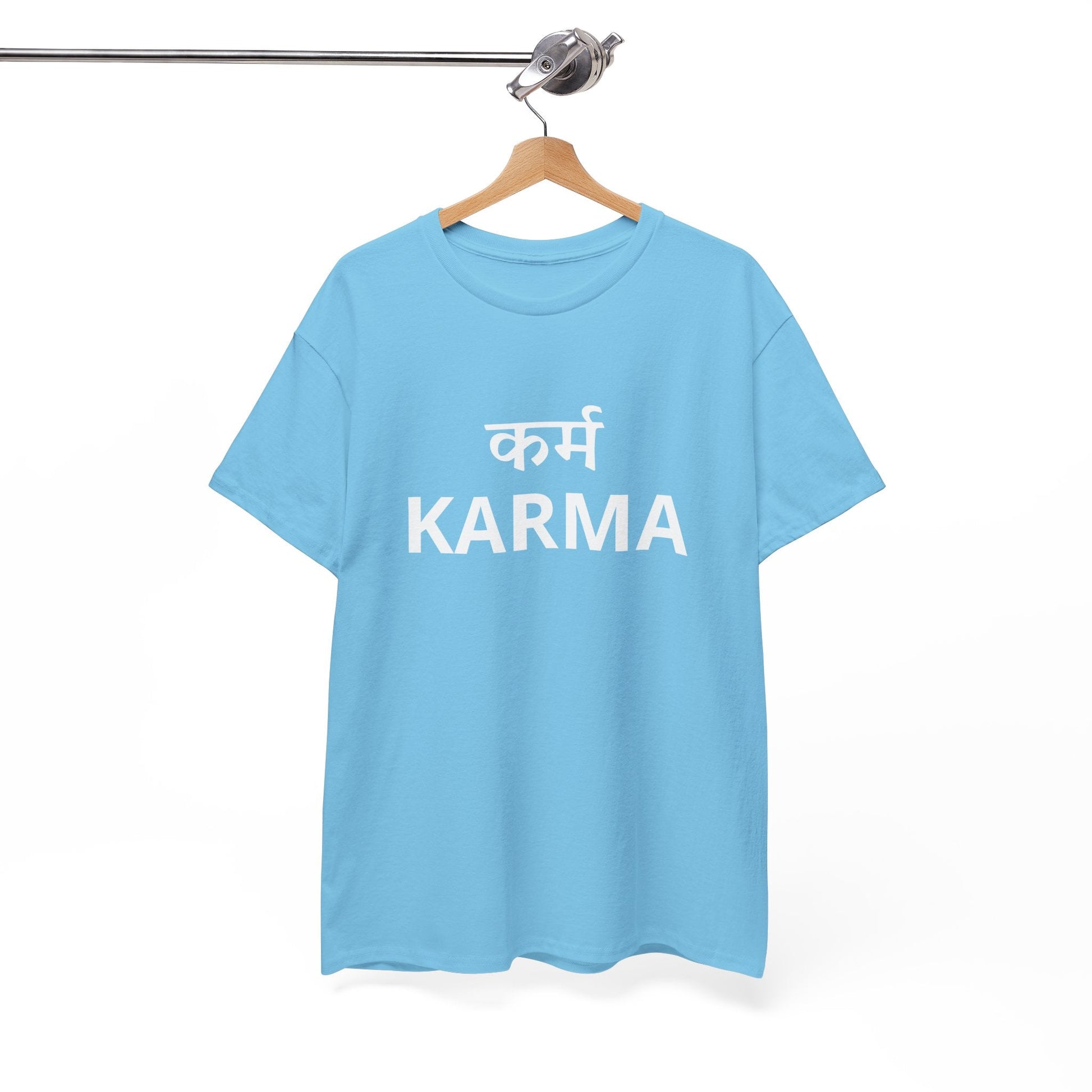 KARMA Bold Red Graphic T-Shirt – Sanskrit Typography Tee | House of Magnetic HOUSE OF MAGNETIC