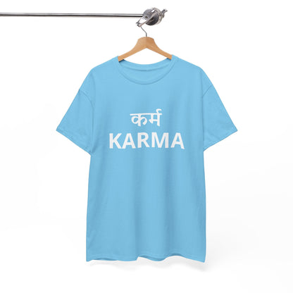 KARMA Bold Red Graphic T-Shirt – Sanskrit Typography Tee | House of Magnetic HOUSE OF MAGNETIC