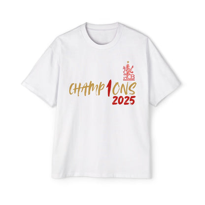 RCB Champions 2025 Oversized T-Shirt – Red, White & Black | Unisex S-XXL | Official IPL Fanwear Houseofmagnetic