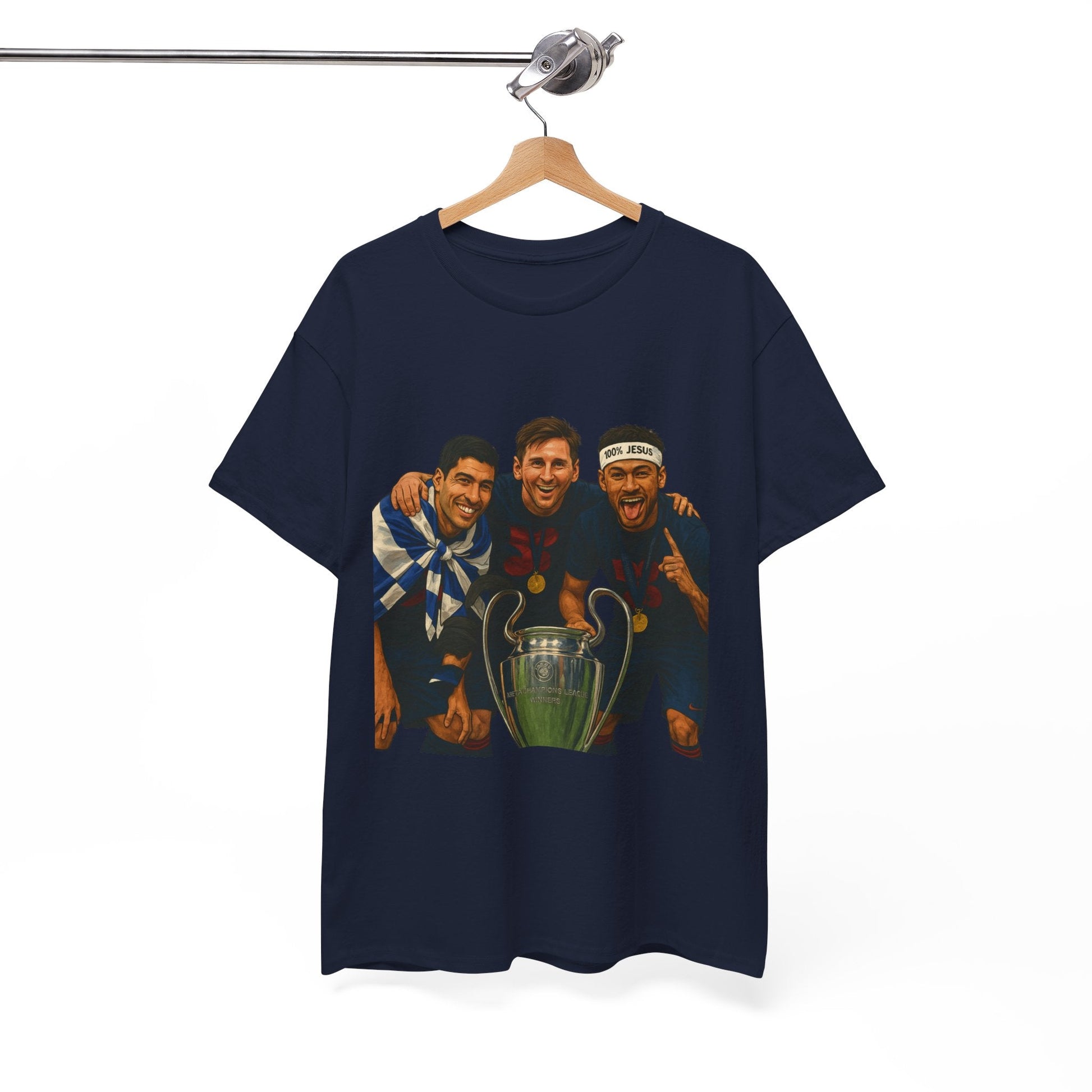 Legendary Trio Champions T-Shirt – UEFA Cup Celebration Tee | House of Magnetic HOUSE OF MAGNETIC