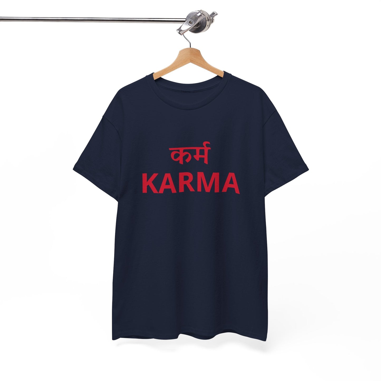 KARMA Bold Red Graphic T-Shirt – Sanskrit Typography Tee | House of Magnetic HOUSE OF MAGNETIC