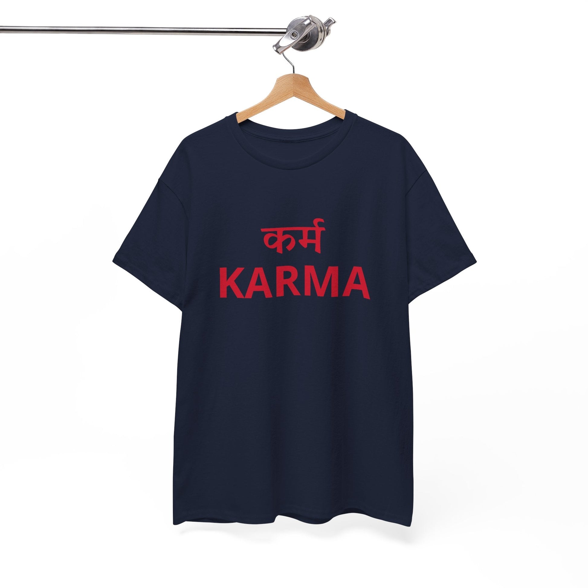 KARMA Bold Red Graphic T-Shirt – Sanskrit Typography Tee | House of Magnetic HOUSE OF MAGNETIC