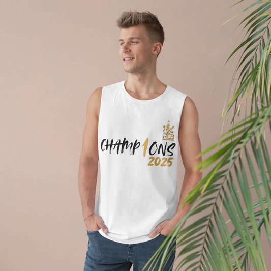 RCB Champions 2025 Sleeveless T-Shirt – Limited Edition (Black & White) Houseofmagnetic
