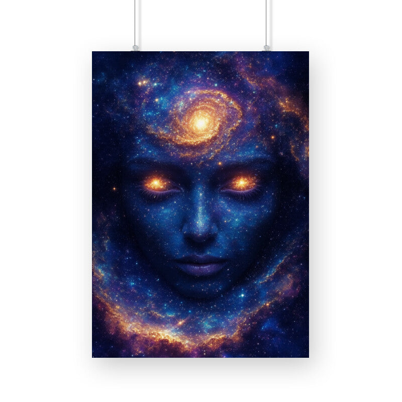 Celestial Guardian Galaxy Poster - A3/A4 Metal Wall Art, Paper Print, Framed Option, or Digital Download