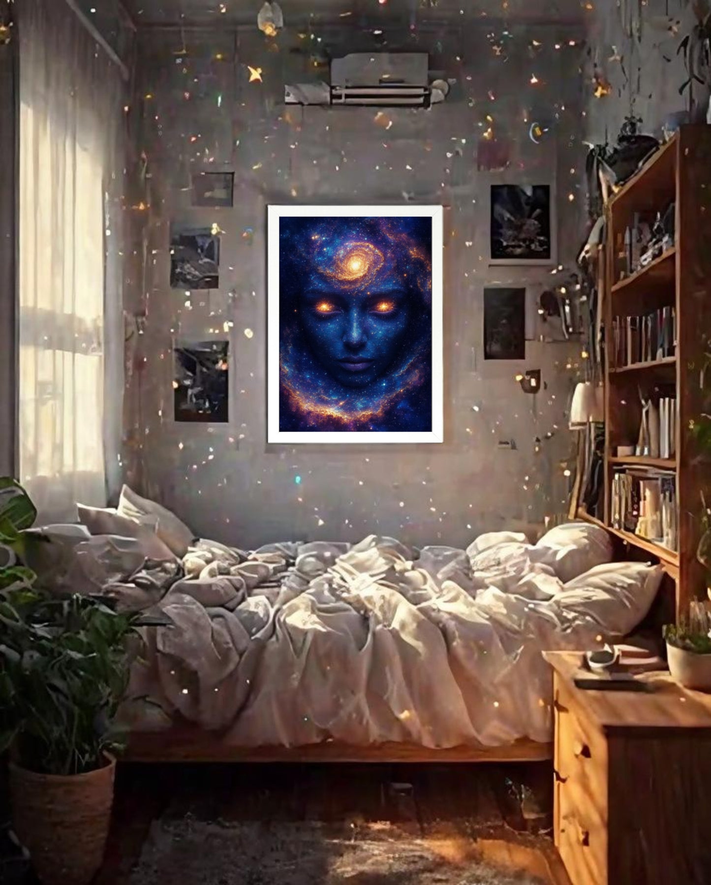 Celestial Guardian Galaxy Poster - A3/A4 Metal Wall Art, Paper Print, Framed Option, or Digital Download