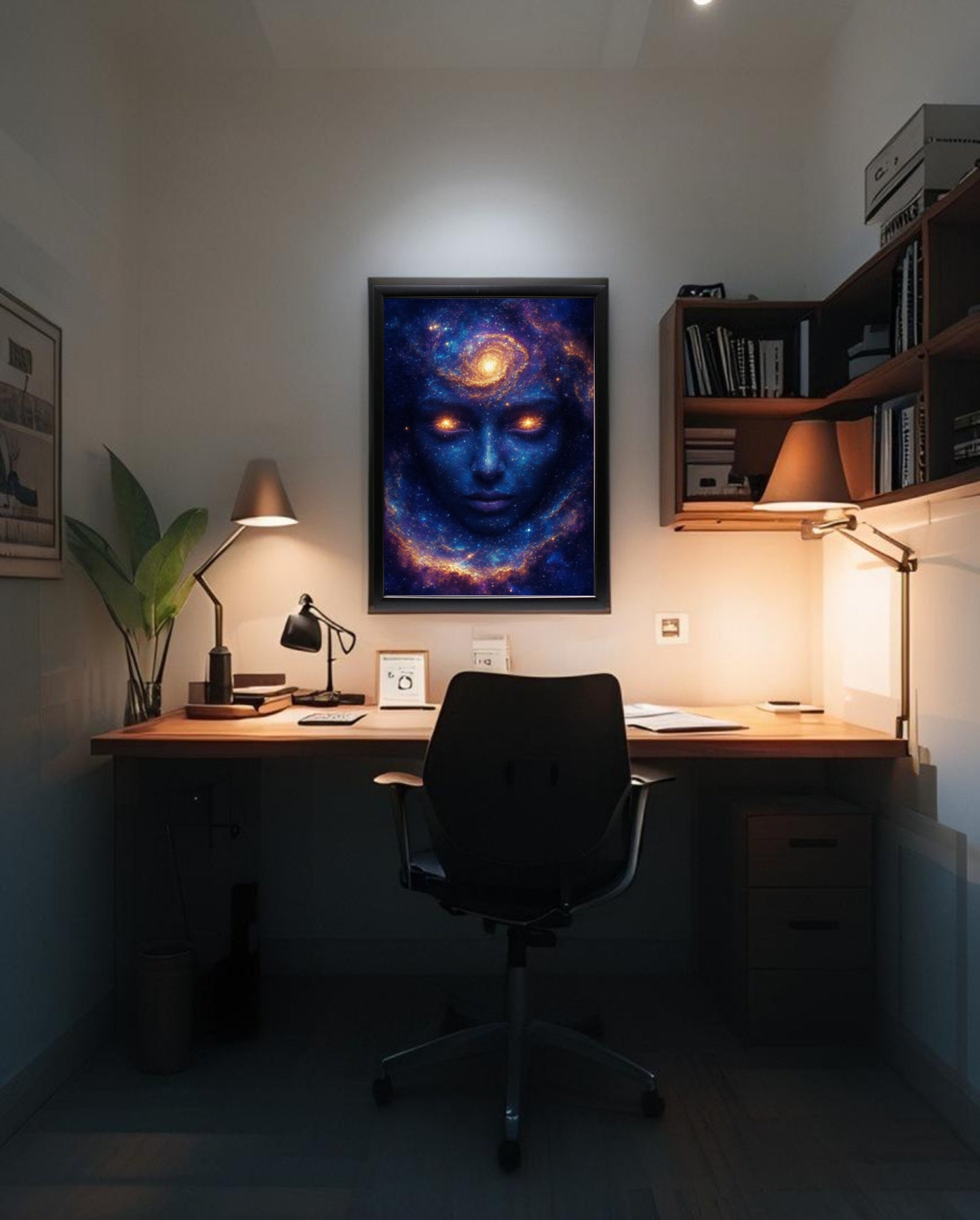 Celestial Guardian Galaxy Poster - A3/A4 Metal Wall Art, Paper Print, Framed Option, or Digital Download