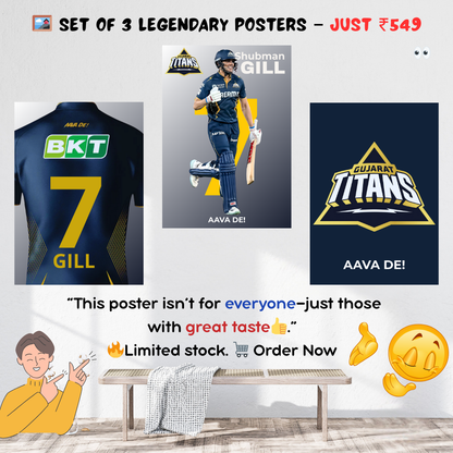 Gujarat Titans Poster Combo – Set of 3 Houseofmagnetic