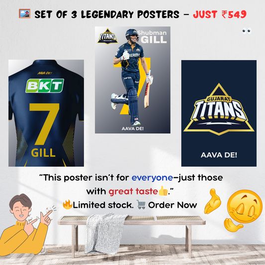 Gujarat Titans Poster Combo – Set of 3 Houseofmagnetic